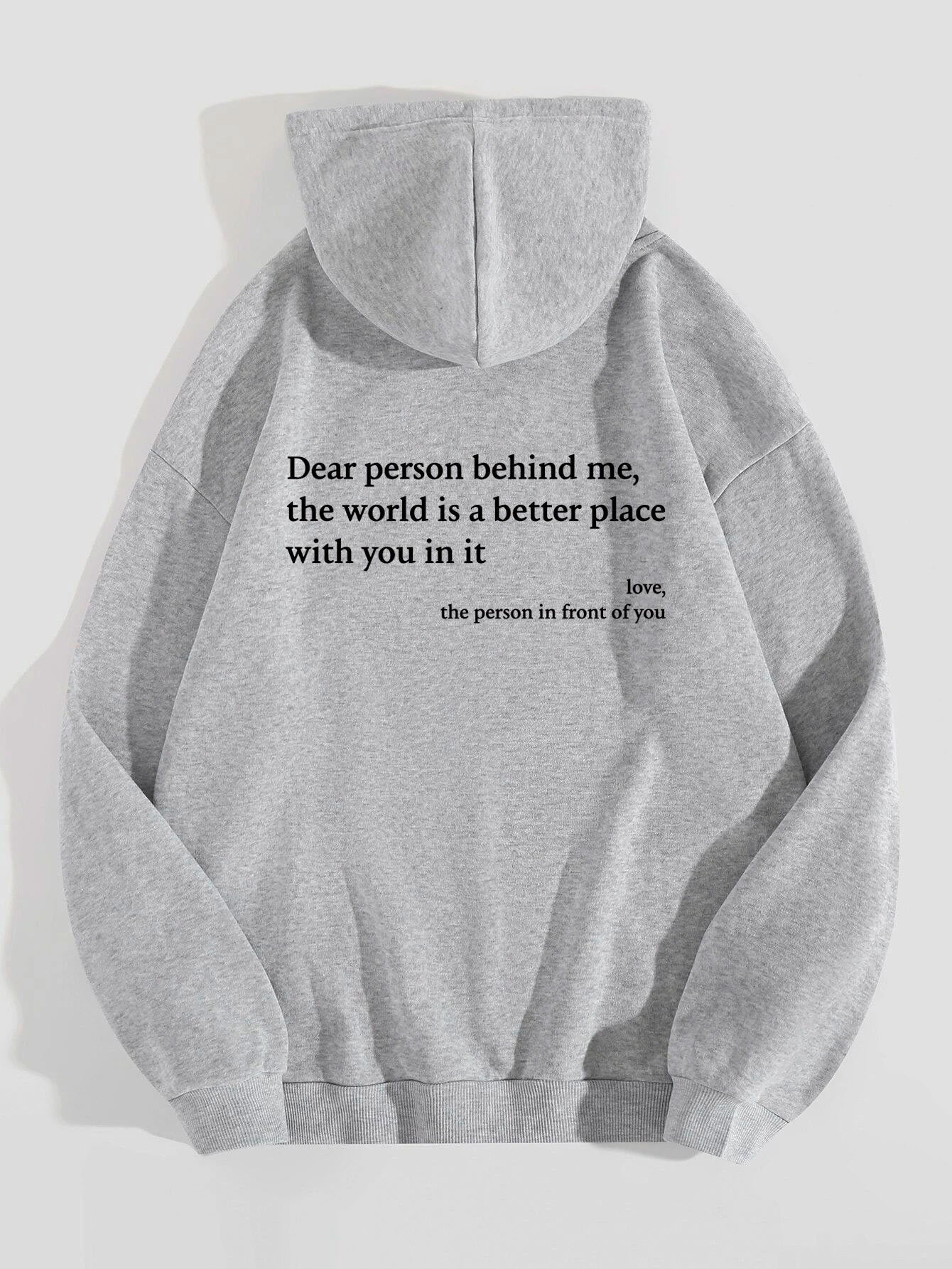 Women’s Plush Letter Printed Hoodie – Cozy, Trendy & Meaningful