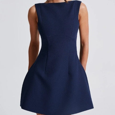 Backless Sleeveless Mini Dress – Sexy, Slim, and Summer-Ready
