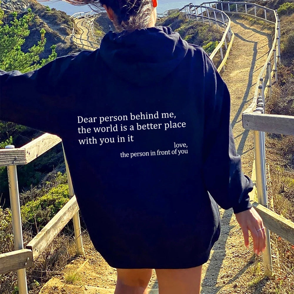 Women’s Plush Letter Printed Hoodie – Cozy, Trendy & Meaningful