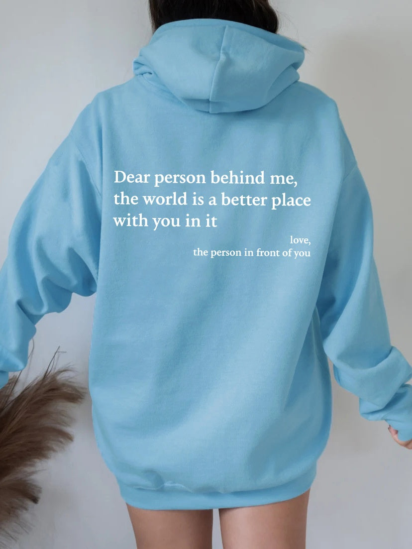 Women’s Plush Letter Printed Hoodie – Cozy, Trendy & Meaningful