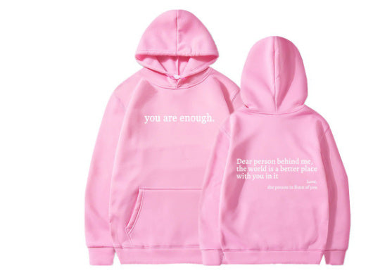 Women’s Plush Letter Printed Hoodie – Cozy, Trendy & Meaningful